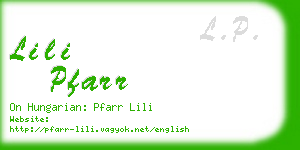 lili pfarr business card